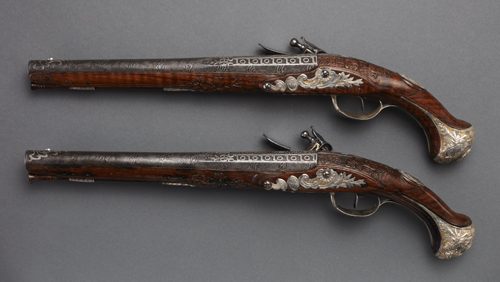 Luxury flintlock pistols by Gilbert