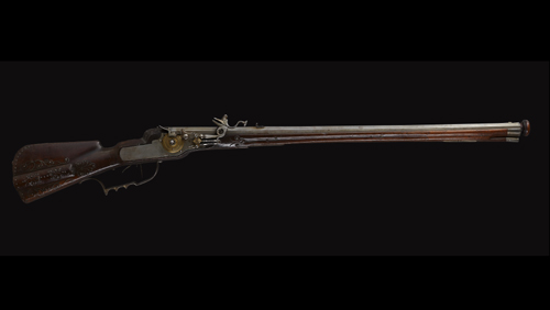 Wheellock rifle, German, 1670